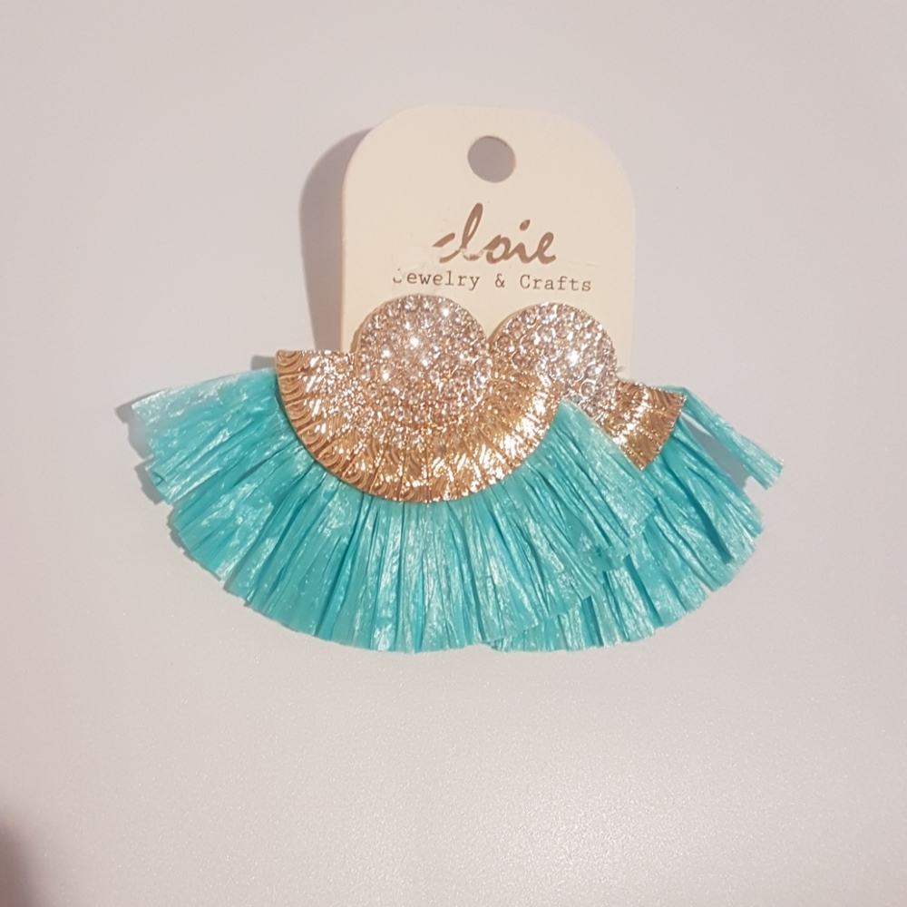 Rhinestone Fan Earrings